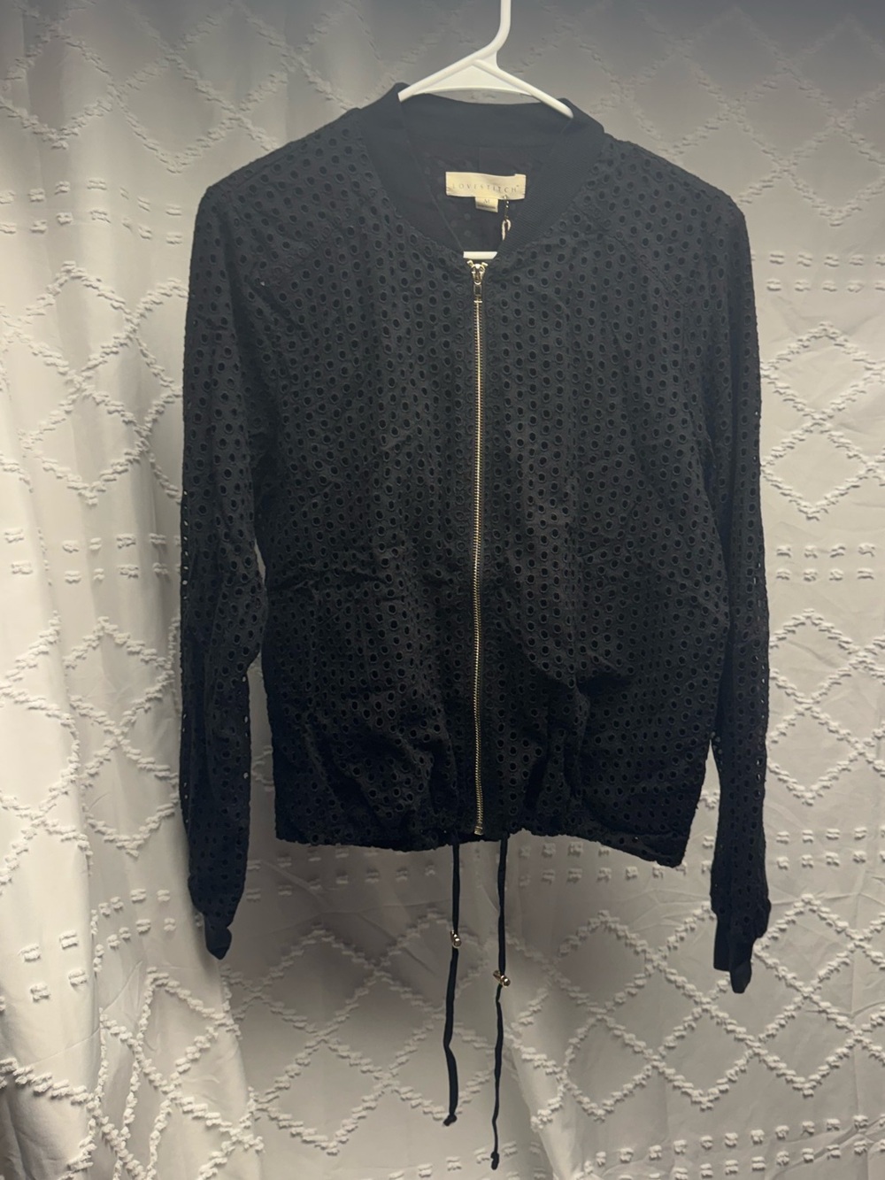 Lovestitch Black Cotton Eyelet
Bomber Jacket Size Medium